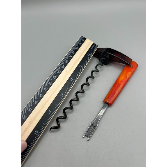 Vintage Bakelite & Metal Corkscrew and Two Prong Bottle Opener Set - Picture 7 of 8